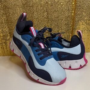 Reebok Zig Dynamica Running Shoes Navy and Pink FIT WOMEN’S SIZE 8.5-9
